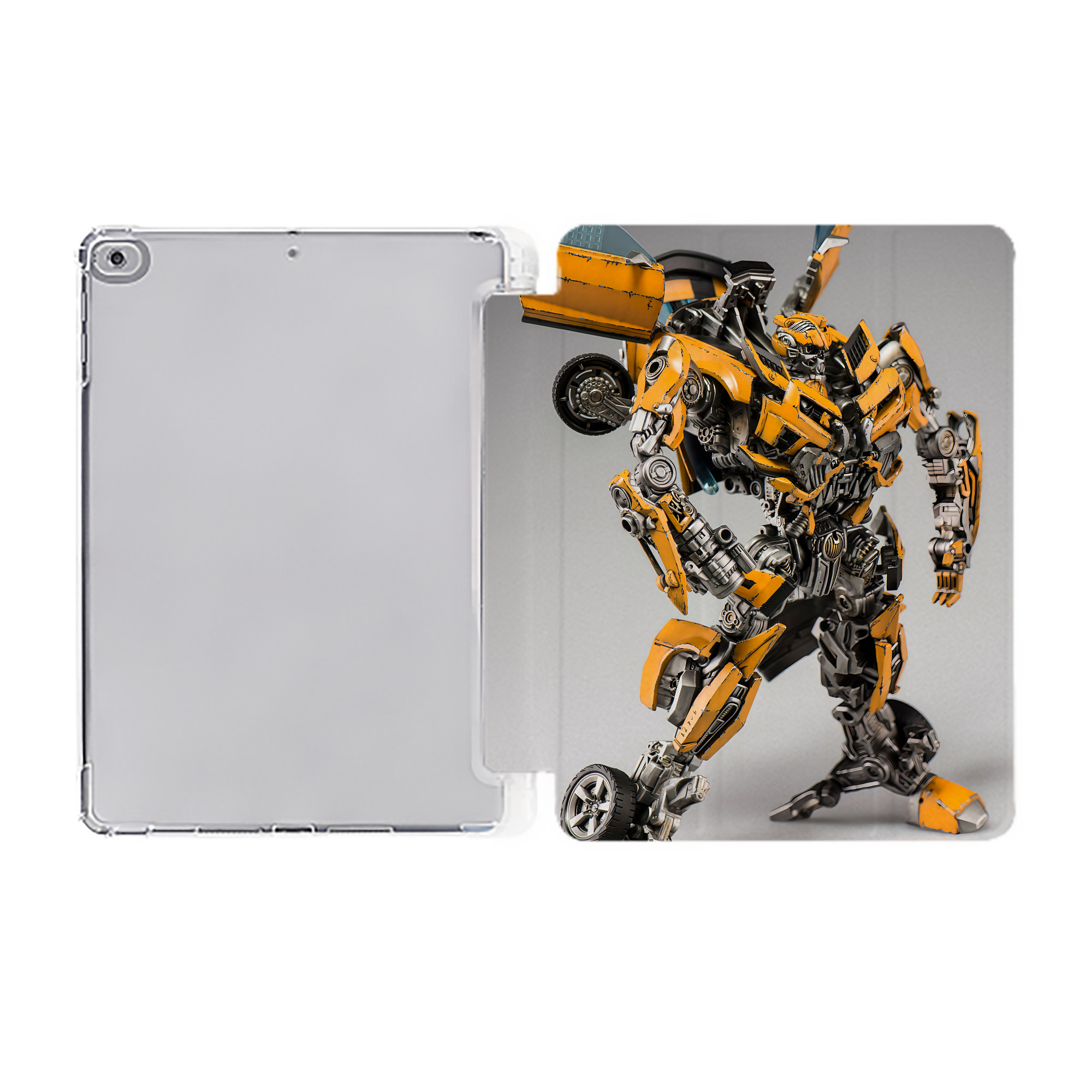 （画像用） Transformers トランスフォーマー IPad ケース ペン収納付き 三つ折りスタンド PUレザー×シリコン 対応機種9.5/10.5/10.9インチ